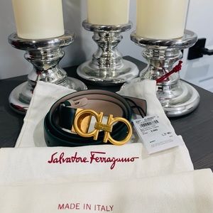 Salvatore Ferragamo Belt Gancini Reversible Pine